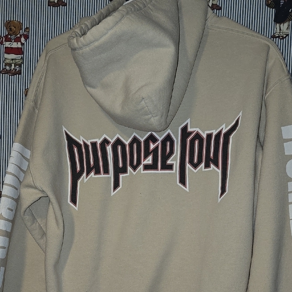 Beige Bieber World Tour Hoodie Purpose Tour Adult Medium - Picture 7 of 8